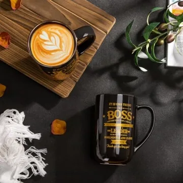 Stylish 18 Oz Black Boss Mug - Perfect Gift for Leaders