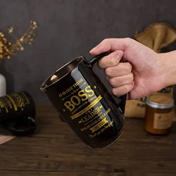Stylish 18 Oz Black Boss Mug - Perfect Gift for Leaders