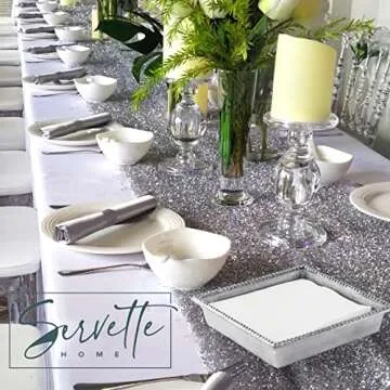 Servette Home Napkin Holder Beaded Edge Metal Flat Napkin Box - Lunch