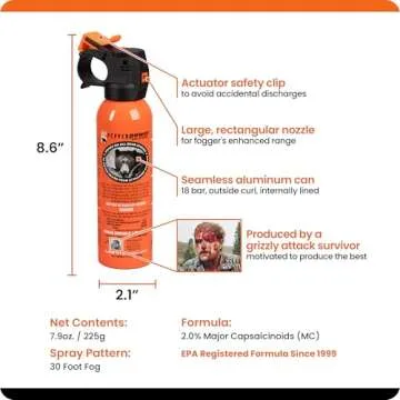UDAP Bear Spray with Griz Guard Holster for Safety