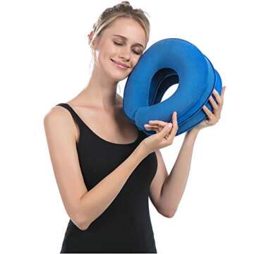 GIMMEF Health Cervical Neck Traction Device - Inflatable & Adjustable for Pain Relief with Therapy M...