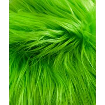 10" X 20" Inches Green Faux Fur Fabric Square Patches for Crafts, Sewing, Costumes, Seat Pads Craft ...