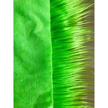 10" X 20" Inches Green Faux Fur Fabric Square Patches for Crafts, Sewing, Costumes, Seat Pads Craft Furr