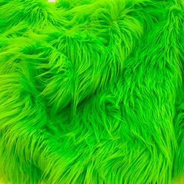 10" X 20" Inches Green Faux Fur Fabric Square Patches for Crafts, Sewing, Costumes, Seat Pads Craft Furr