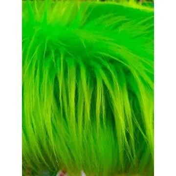 10" X 20" Inches Green Faux Fur Fabric Square Patches for Crafts, Sewing, Costumes, Seat Pads Craft Furr