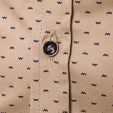 MUSE FATH Men’s Printed Dress Shirt-Cotton Casual Long Sleeve Shirt-Button Down Point Collar Shirt-Green-2XL