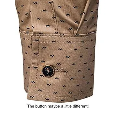 MUSE FATH Men’s Printed Dress Shirt-Cotton Casual Long Sleeve Shirt-Button Down Point Collar Shirt-Green-2XL