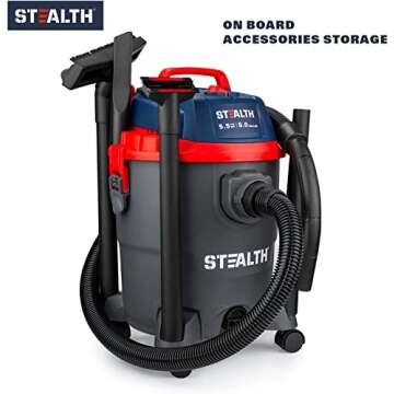 Stealth 5 Gallon Wet Dry Vacuum with Blower and Drain Port