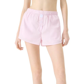 Florence by Mills Women's Sleep Boxer Shorts - Soft Pink Chambray, Small