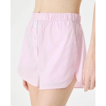 Florence by Mills Women's Sleep Boxer Shorts Pink Chambray