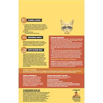 EZComplete Raw Cat Food or Cooked Premix/Meal Completer/Supplement - Make a Homemade Cat Food Diet. All Natural, Grain Free, Human Grade, Species Appropriate (450g/15.9oz Large)