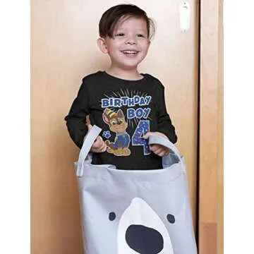 Official Paw Patrol Chase Boys 4th Birthday Toddler Kids Long Sleeve T-Shirt 4T Black