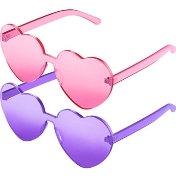 Maxdot Heart Shape Rimless Sunglasses – Fun Jewelry for Your Face