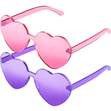 Maxdot Heart Shape Rimless Sunglasses – Fun Jewelry for Your Face