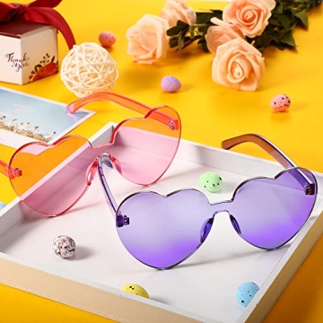 Maxdot Heart Shape Rimless Sunglasses in Vibrant Colors