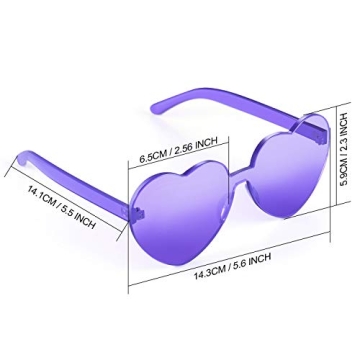 Maxdot Heart Shape Rimless Sunglasses in Vibrant Colors