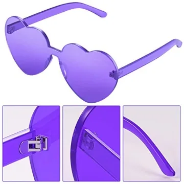 Maxdot Heart Shape Rimless Sunglasses in Vibrant Colors
