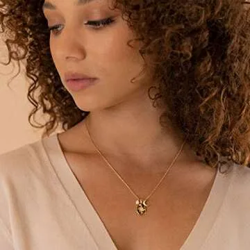 PAVOI 14K Gold Plated Cubic Zirconia - 11.6mm North Star Pendant Paved - 14K Yellow Gold Plated Moon...