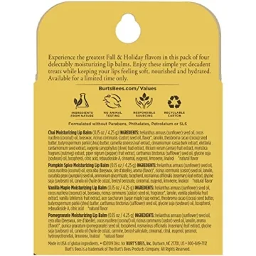 Burt's Bees Natural Lip Balm Winter Variety Pack - 4 Tubes