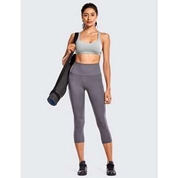 CRZ YOGA Women's Strappy Sports Bra - Criss Cross Back Padded Low Impact Sexy Cute Workout Yoga Bra Heather Multi 3 Small