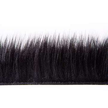 Ashler Faux Fur Rug, Fluffy Shaggy Area Rug Ultra Soft 4 x 6 Feet Rectangle Fur Rug Black Fuzzy Rug Machine Washable Shag Rug, Nursery Decor Throw Rugs for Bedroom, Kids Room, Living Room