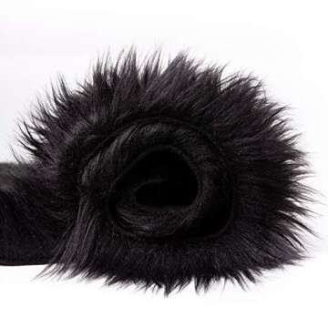 Ashler Faux Fur Rug, Fluffy Shaggy Area Rug Ultra Soft 4 x 6 Feet Rectangle Fur Rug Black Fuzzy Rug Machine Washable Shag Rug, Nursery Decor Throw Rugs for Bedroom, Kids Room, Living Room