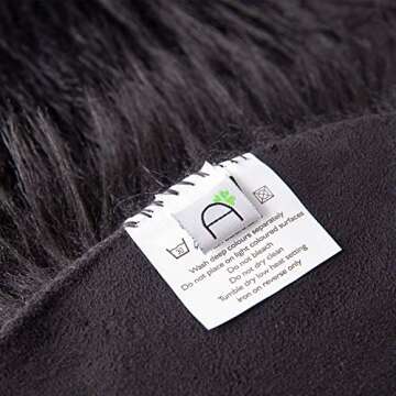 Ashler Faux Fur Rug, Fluffy Shaggy Area Rug Ultra Soft 4 x 6 Feet Rectangle Fur Rug Black Fuzzy Rug Machine Washable Shag Rug, Nursery Decor Throw Rugs for Bedroom, Kids Room, Living Room