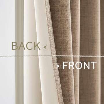 MIULEE 100% Blackout Linen Textured Curtains for Bedroom Solid Thermal Insulated Copper Brown Grommet Room Darkening Curtains & Drapes Luxury Decor for Living Room Nursery 52 x 108 Inch (2 Panels)