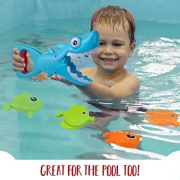 Hoovy Bath Toys Fun Baby Bathtub Toy Shark Bath Toy for Toddlers Boys & Girls Shark Grabber with 4 Toy Fish Included (Shark Grabber)