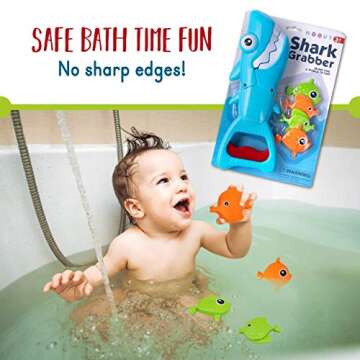 Hoovy Bath Toys Fun Baby Bathtub Toy Shark Bath Toy for Toddlers Boys & Girls Shark Grabber with 4 Toy Fish Included (Shark Grabber)