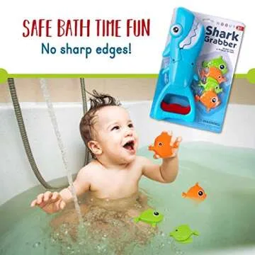 Hoovy Bath Toys Fun Baby Bathtub Toy Shark Bath Toy for Toddlers Boys & Girls Shark Grabber with 4 Toy Fish Included (Shark Grabber)