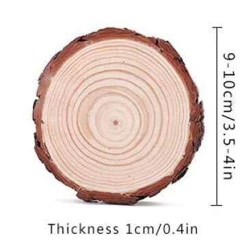 16 Pcs 3.5"-4" Unfinished Natural Wood Slices Circles with Bark for Coasters DIY Crafts Christmas Ornaments Rustic Wedding Decorations Centerpiece