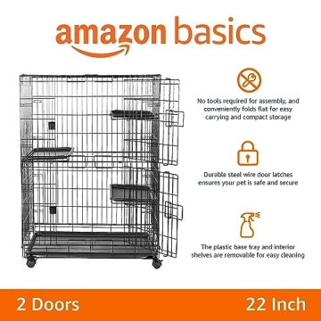 Amazon Basics 3-Tier Cat Playpen for Indoor Outdoor Use