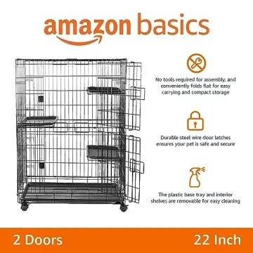 Amazon Basics 3-Tier Cat Playpen for Indoor Outdoor Use
