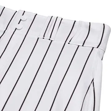 CHAMPRO Boys' Youth Triple Crown Classic Pinstripe Baseball Knickers, White, Black, Small