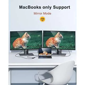 Docking Station USB C to Dual HDMI Adapter, MOKiN USB C Hub Dual HDMI Monitors for Windows,USB C Adapter with Dual HDMI,3 USB Port,PD Compatible for Dell XPS 13/15, Lenovo Yoga,etc