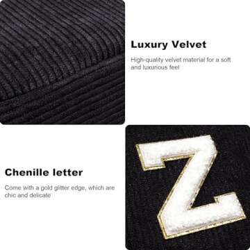 Cute Makeup Bag for Women - Monogram Personalized Initial Makeup Bags Cosmetic Pouch Make Up Case for Women Her Best Friend Friendship Sister Teacher, Birthday Gifts for Women (Letter M, Black)