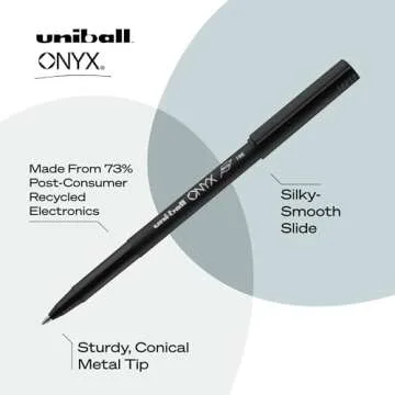 uni-ball Onyx Roller Ball Pen - Fine 0.7mm Black Ink