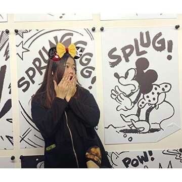 YanJie Mouse Ears Bow Headbands, Glitter Party Yellow Princess Decoration Cosplay Costume for Girls & Women (Yellow-Mickey)