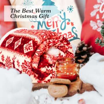 inhand Sherpa Christmas Throw Blanket for Adults, Fleece Flannel Holiday Blankets and Throws, Cozy W...