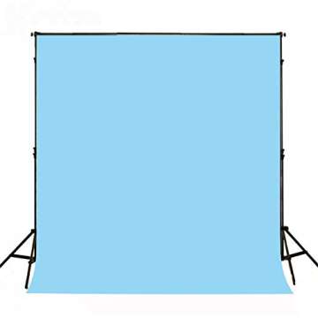 RBQOKJ 5x7ft Baby Solid Blue Backdrop Pure Color Photo Background Vinyl Sky Blue Backdrops Photographer Headshot Portrait Shoot Prop Studio