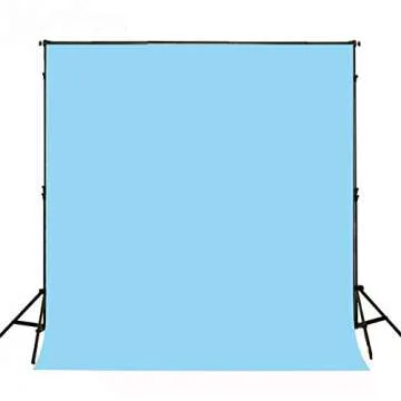 RBQOKJ 5x7ft Baby Solid Blue Backdrop Pure Color Photo Background Vinyl Sky Blue Backdrops Photographer Headshot Portrait Shoot Prop Studio