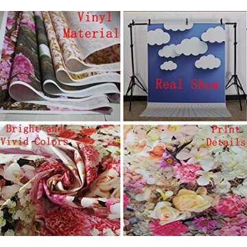 RBQOKJ 5x7ft Baby Solid Blue Backdrop Pure Color Photo Background Vinyl Sky Blue Backdrops Photographer Headshot Portrait Shoot Prop Studio