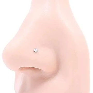 FANSING L Shaped Nose Studs Surgical Steel with Zirconia