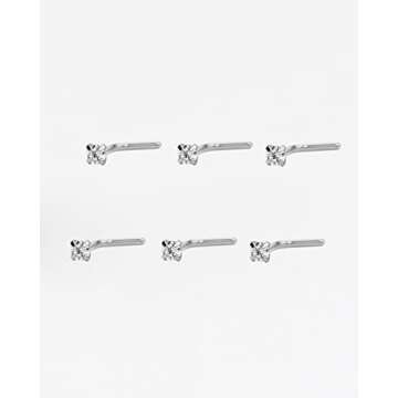 FANSING L Shaped Nose Studs Surgical Steel with Zirconia