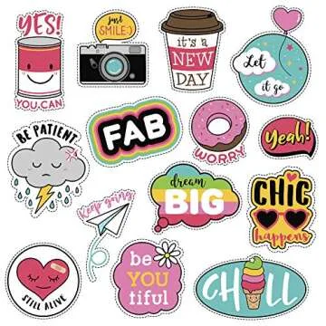 Cute Water Bottles Stickers for VSCO Girls(44 Pack) - Laptops Sticker for Teens Feminist - Aesthetic Trendy Waterproof Vinyl Sticker Pack for Flask Tumbler Cameras Phone Luggage Graffiti Decal