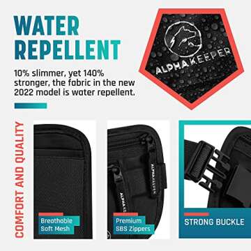 Hidden Money Belt for Travel for Men, Waist Wallet Anti Theft, RFID Passport Holder For Travel Men Or Women, Money Pouch, RFID Passport Holder