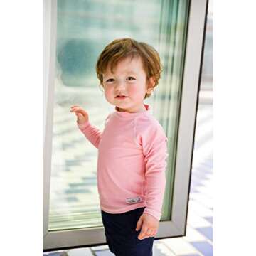 VAENAIT BABY Infant Kids Sun Protection Rashguard Long Sleeve Swim Shirt L.Oasis Pink S