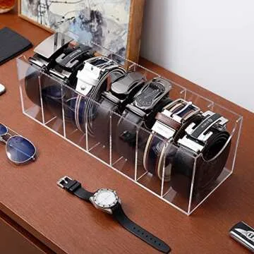 SupApollo Acrylic 7 Compartment Belt Organizer – Stylish Storage