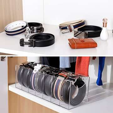 SupApollo Acrylic 7 Compartment Belt Organizer – Stylish Storage